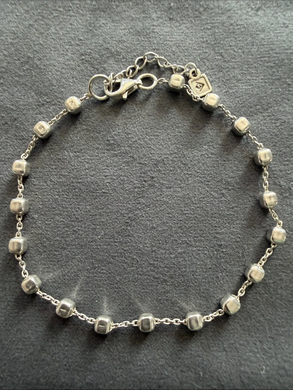 Silpada Sterling Silver Cube Bead Bracelet - Silver - Picture 1 of 1